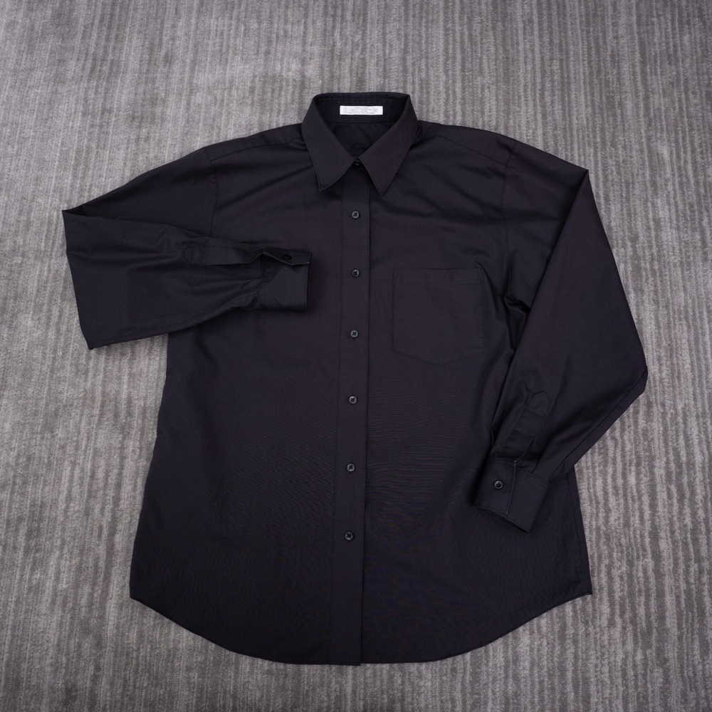 Foxcroft Button Up Shirt Womens 10 Black Excellent Wrinkle Free Long Sleeve